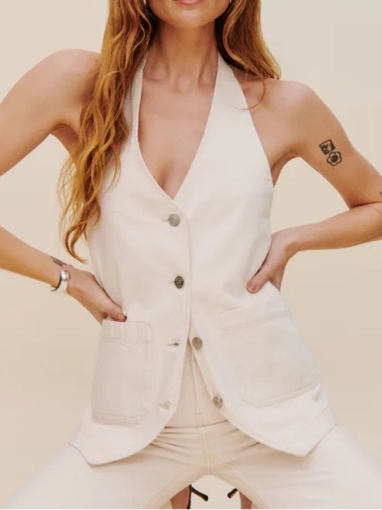 Reformation Tops - Reformation Brittany Denim Halter Top